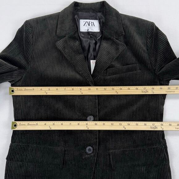 Zara Womens Limited Edition Courdoury Blazer Jacket Large Dark Olive Green - Picture 9 of 14